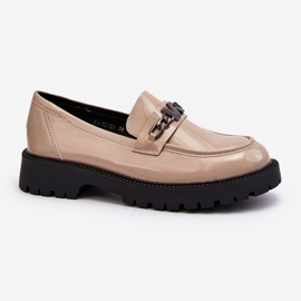 Vinceza Mocasines de Mujer en Piel Charol con Tacón Plano, Beige Ezoma 1 Vinceza Mocasines de Mujer en Piel Charol con Tacón Plano, Beige Ezoma 1