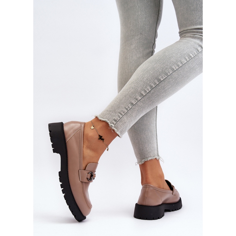 Vinceza Mocasines Mujer Piel Ecológica Beige Ledda 1