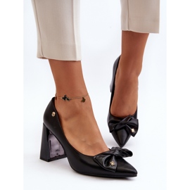Vinceza Salón de tacón con lazo, Negro Ariemessa 4