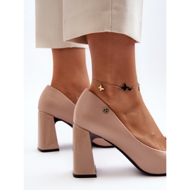 Vinceza Salón de tacón con lazo, Beige Ariemessa 6