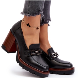Vinceza Zapatos de salón con tacón enorme y decoración, Black Oradna negro 9