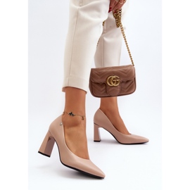 Vinceza Salón Tacón Alto Piel Ecológica Beige Giseleni 4
