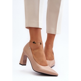 Vinceza Salón Tacón Alto Piel Ecológica Beige Giseleni 6