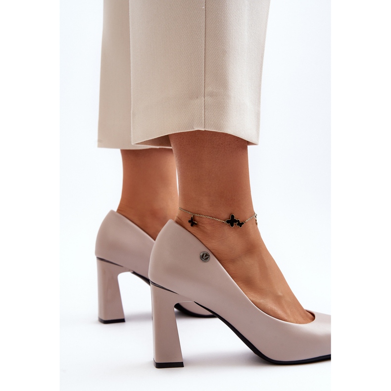 Vinceza Salón con tacón alto, Piel ecológica, Gris Giseleni 2