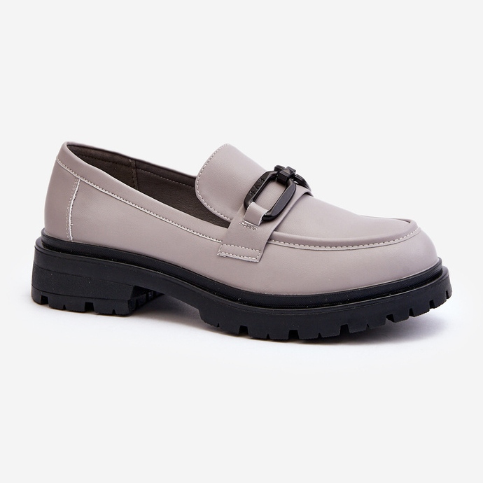 Vinceza Mocasines Mujer Piel Natural Gris Imbleria 1