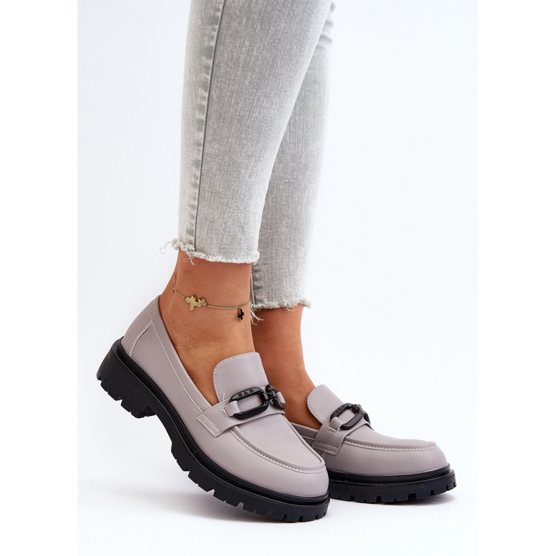 Vinceza Mocasines Mujer Piel Natural Gris Imbleria 2