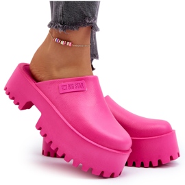 Chanclas de mujer con suela maciza Big Star NN274019 Fucsia rosado 11