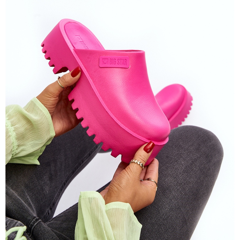 Chanclas de mujer con suela maciza Big Star NN274019 Fucsia rosa 2