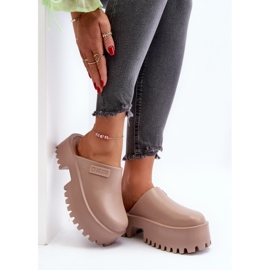 Chanclas de mujer con suela maciza Big Star NN274016 Beige 1 Chanclas de mujer con suela maciza Big Star NN274016 Beige 1