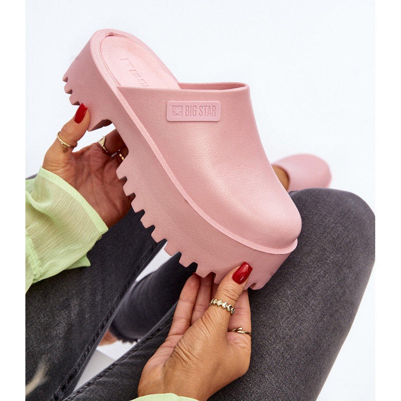Chanclas de mujer con suela maciza Big Star NN274020 Rosa 2