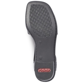 Sandalias mujer de piel con gomas negras Rieker 62662-01 negro 3
