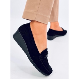 Mocasines cuña indio negro 4