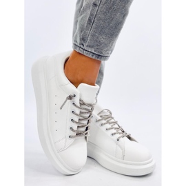 Deportivas con cordones de cristal Serie BLANCO/PLATA 2