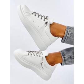 Deportivas con cordones de cristal Serie BLANCO/PLATA 4