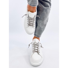 Deportivas con cordones de cristal Serie BLANCO/PLATA 1