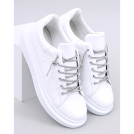 Deportivas con cordones de cristal Serie BLANCO/PLATA 5