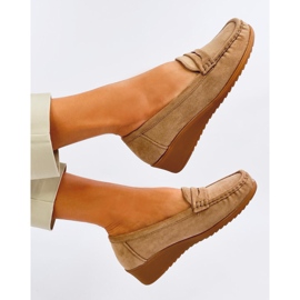 Mocasines cuña Vegar caqui beige 4