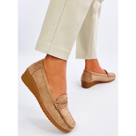 Mocasines cuña Vegar caqui beige 3