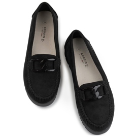 Mocasines negros de mujer con suela cómoda 1