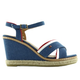 Sandalias cuña Tomy 1234 azul 2