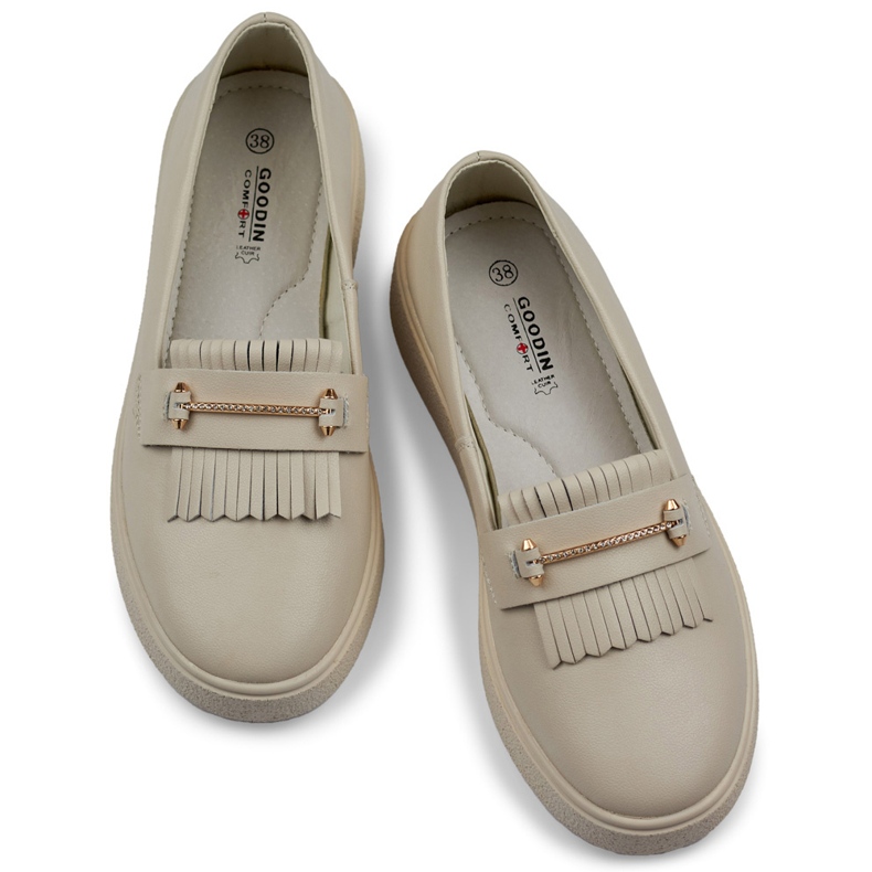 Zapatos mujer piel beige 1