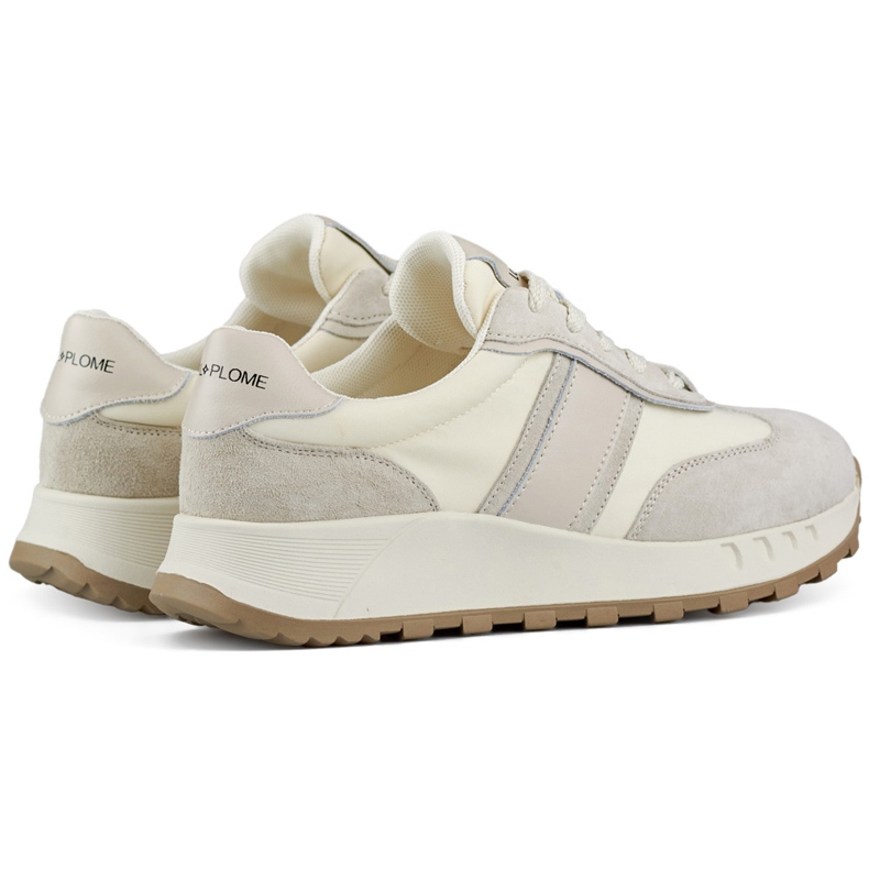 Zapatillas mujer beige, deportivas de piel para mujer. 1