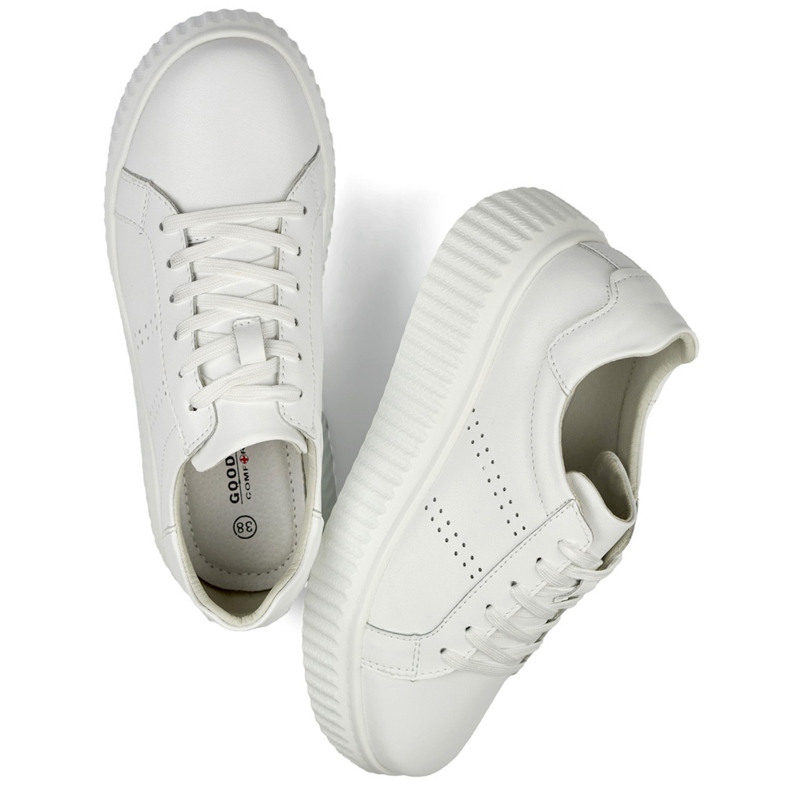Zapatillas deportivas de mujer blancas fabricadas en piel natural, zapatos de piel para mujer. blanco 1
