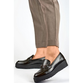 Zapatos de mujer negros con cuña baja, zapatos de mujer con plataforma, negro 4