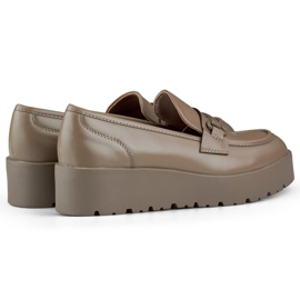 Zapatos de mujer marrones con cuña baja, zapatos de mujer con plataforma marrón beige 1 Zapatos de mujer marrones con cuña baja, zapatos de mujer con plataforma marrón beige 1