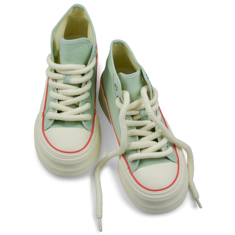 Zapatillas altas de mujer con suela gruesa. verde 1 Zapatillas altas de mujer con suela gruesa. verde 1