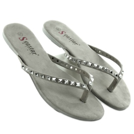 Chanclas con tachuelas pirámide gris DD26 2