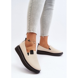 Vinceza Alpargatas Mujer Piel Plataforma Beige Tigera 3