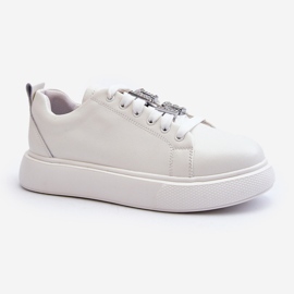 Vinceza Zapatillas De Mujer De Piel Con Adornos, Disuria Blanca blanco 3