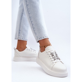 Vinceza Zapatillas De Mujer De Piel Con Adornos, Disuria Blanca blanco 8