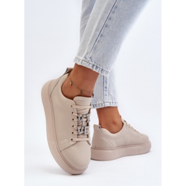 Vinceza Zapatillas De Mujer De Piel Con Adornos Beige Dysuria 7