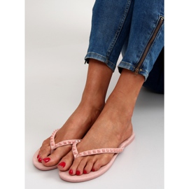 Chanclas con tachuelas pirámide rosa DD26 rosado 1