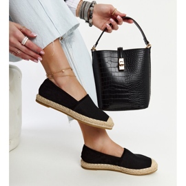 Alpargatas negras brillantes con plataforma Ming negro 2