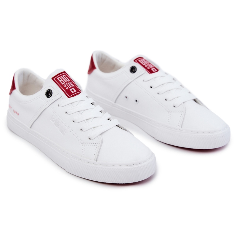 Zapatillas Hombre Ecopiel Big Star JJ174106 Blanco y Rojo 4