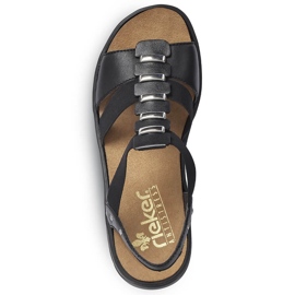 Zapatos romanos de mujer en piel negra Rieker 64580 negro 11