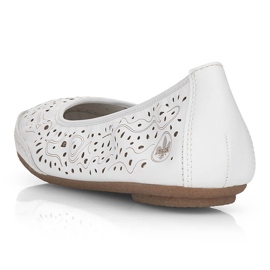 Bailarinas de mujer cómodas de piel caladas blanco Rieker 41460-80 3