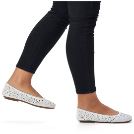 Bailarinas de mujer cómodas de piel caladas blanco Rieker 41460-80 6