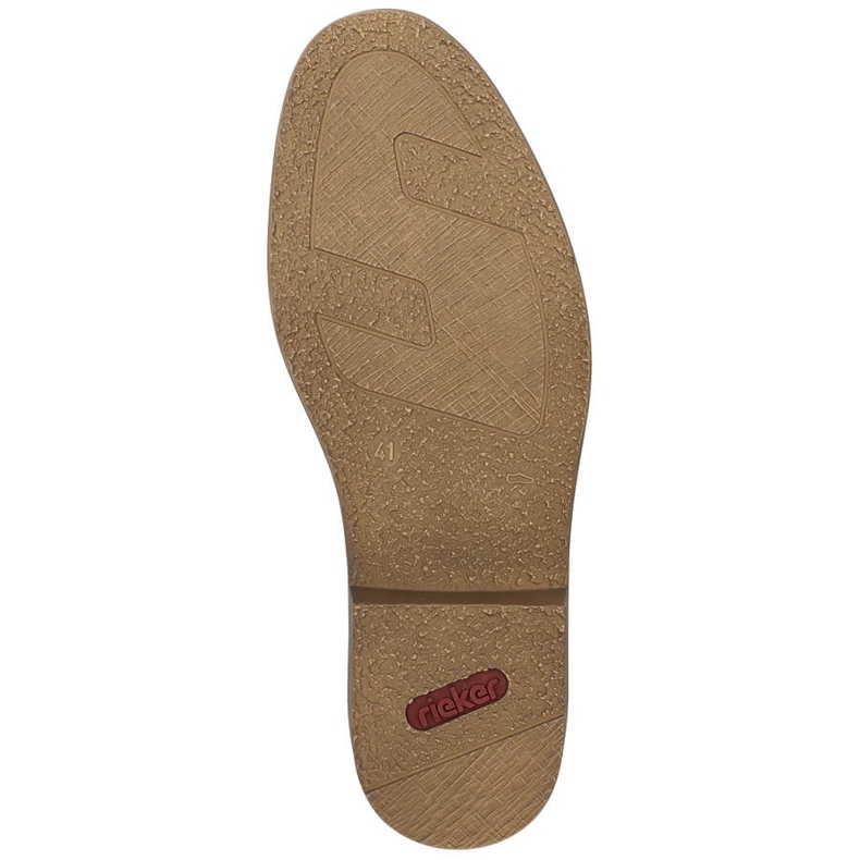 Zapatos de hombre cómodos de piel, elegantes, calados, azul marino Rieker 13431-14 1