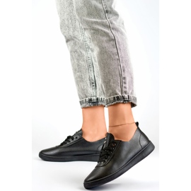 Zapatillas caladas negras, zapatillas caladas de mujer. negro 4