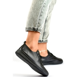 Zapatillas caladas negras, zapatillas caladas de mujer. negro 2