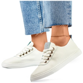 Zapatillas blancas caladas, zapatillas deportivas caladas de mujer. blanco 1