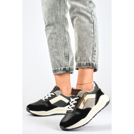 Calzado deportivo casual de mujer, zapatillas negras. negro 3