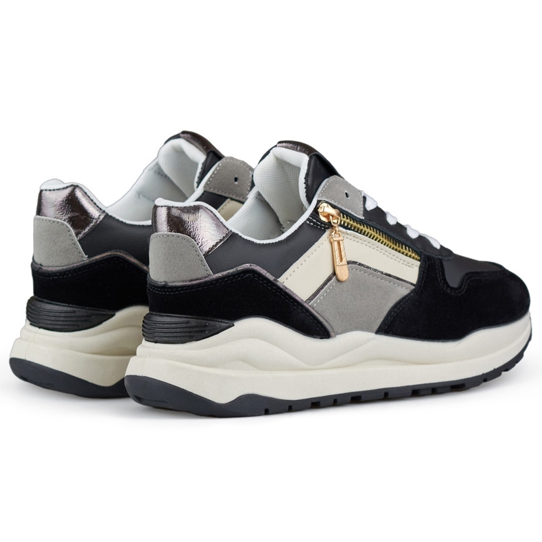 Calzado deportivo casual de mujer, zapatillas negras. negro 1