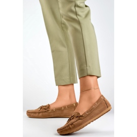 Mocasines de mujer casual, ante, mocasines de mujer cómodos. beige 4