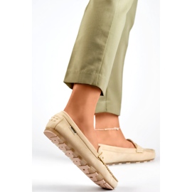 Mocasines mujer ante beige, mocasines cómodos 2