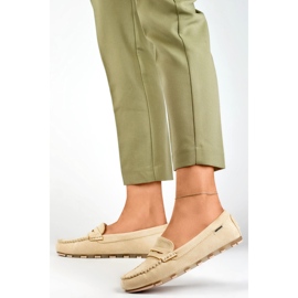 Mocasines mujer ante beige, mocasines cómodos 4